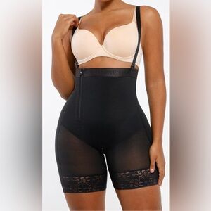 Women’s Black Shapellx AirSlim® Side Zipper Support Shorts 4XL